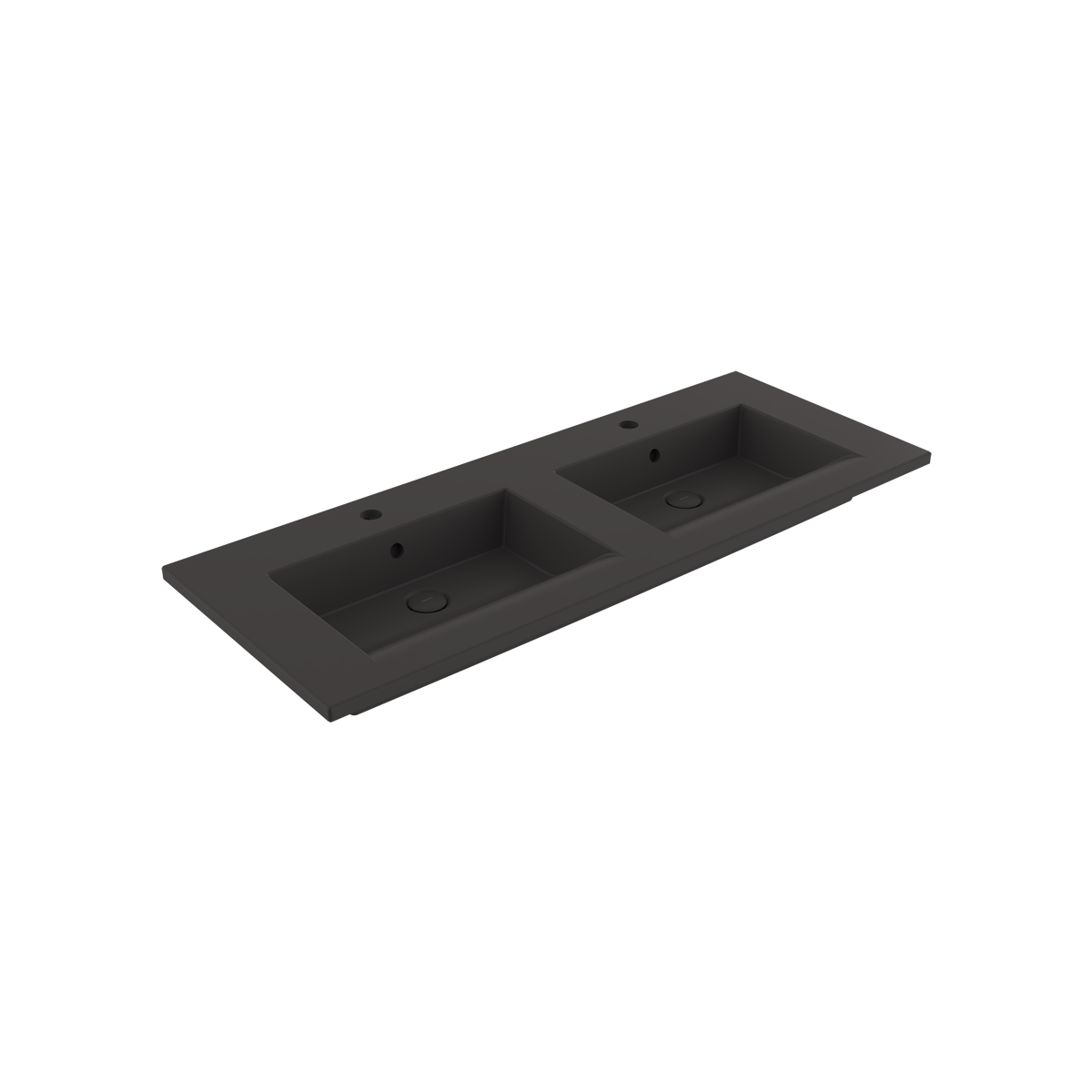 1111-020-0126 Bocchi Milano Çift Gözlü Lavabo 120 cm Mat Antrasit