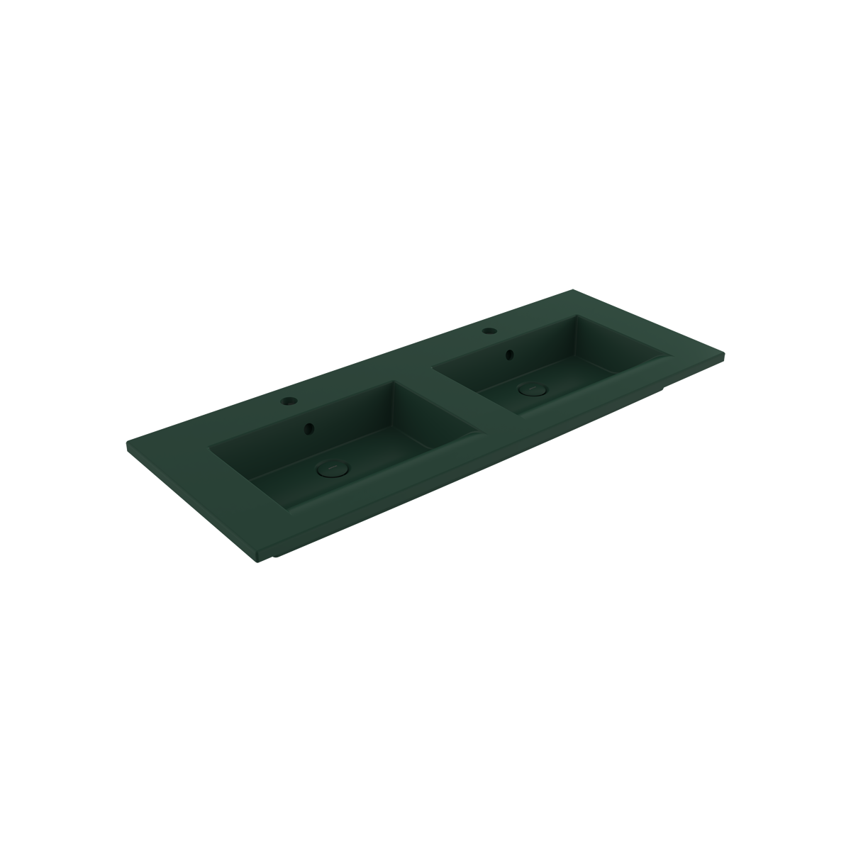 1111-027-0126 Bocchi Milano Çift Gözlü Lavabo 120 cm Mat Yeşil
