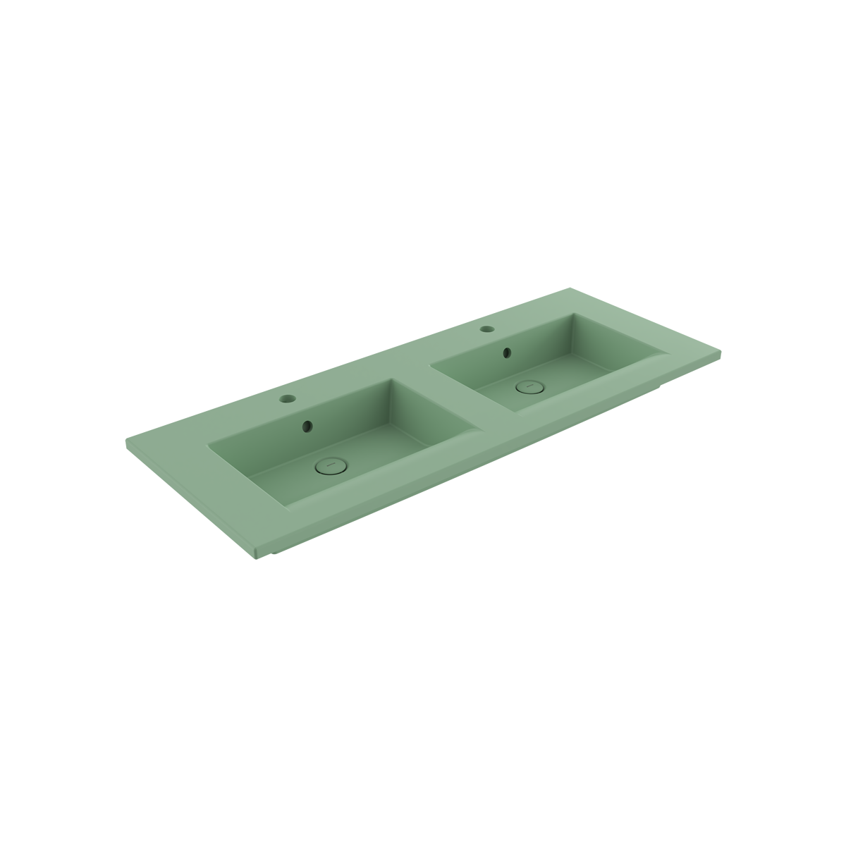 1111-033-0126 Bocchi Milano Çift Gözlü Lavabo 120 cm Mat Mint Yeşil