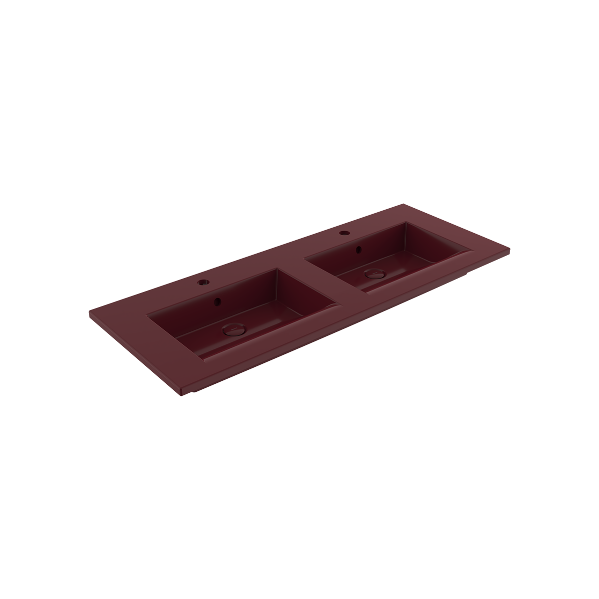1111-072-0126 Bocchi Milano Çift Gözlü Lavabo 120 cm P.Burgonya Bordosu
