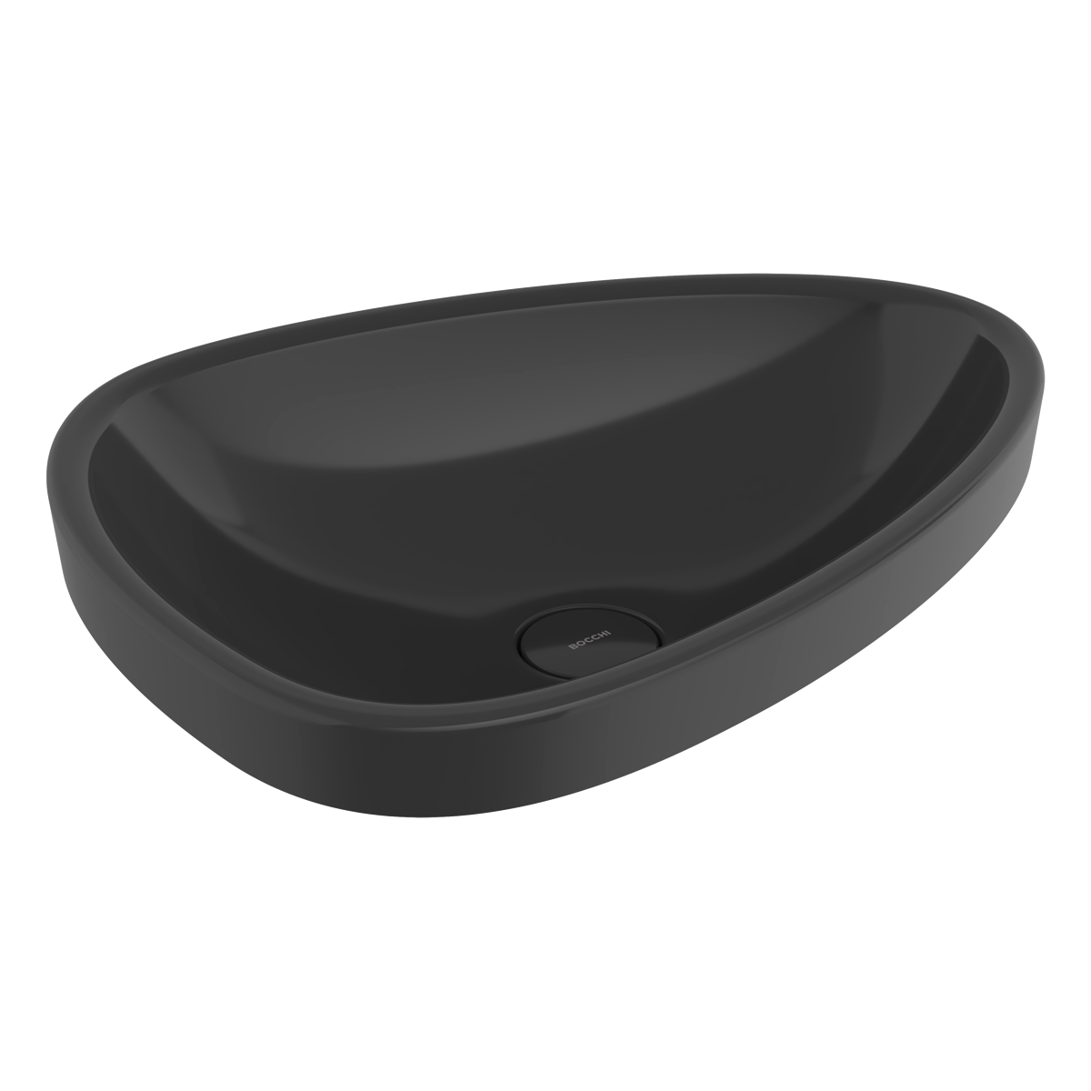 1112-005-0125 Bocchi Etna 58 cm Tezgah Üstü Lavabo Parlak Siyah