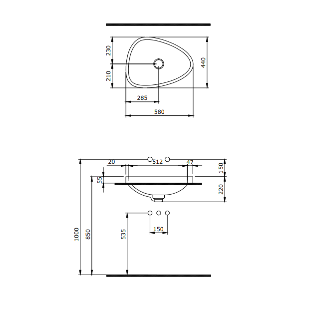 Bocchi Etna 58 cm Tezgah Üstü Lavabo Mat Yeşil