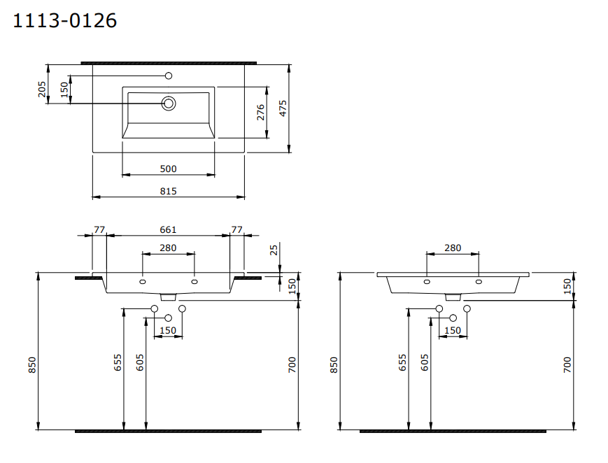 Bocchi Milano Etajerli Lavabo 80 cm Mat Yasemin