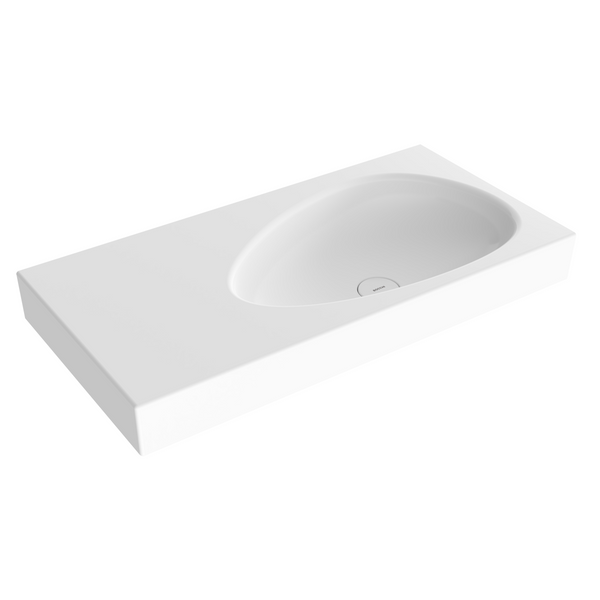 1115-001-0125 Bocchi Etna 90 cm Etajerli Lavabo Parlak Beyaz