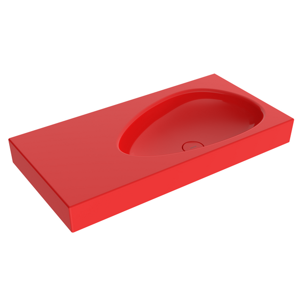 1115-019-0125 Bocchi Etna 90 cm Etajerli Lavabo Parlak Kırmızı