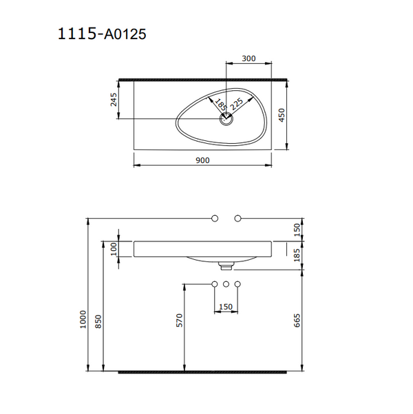 Bocchi Etna 90 cm Etajerli Lavabo P.Burgonya Bordosu