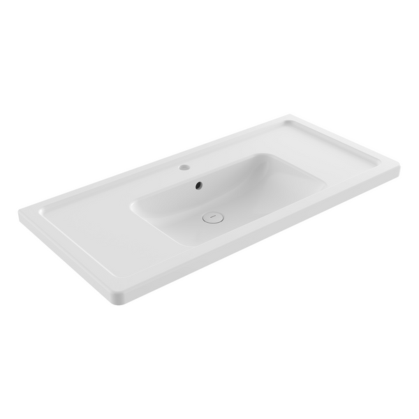 1118-001-0126 Bocchi Taormina Pro Etajerli Lavabo 105 cm Parlak Beyaz