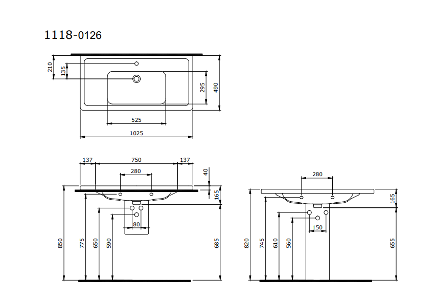 Bocchi Taormina Pro Etajerli Lavabo 105 cm Parlak Beyaz