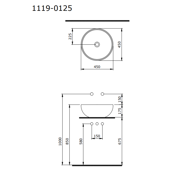 Bocchi Venezia 45 cm Çanak Lavabo Parlak Gümüş