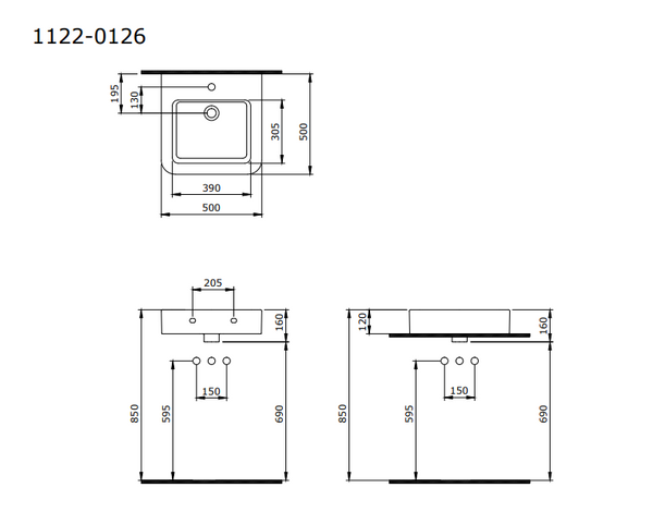 Bocchi Parma Lavabo 50 cm