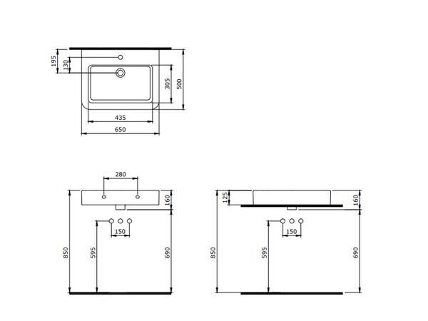 Bocchi Parma Lavabo 65 cm