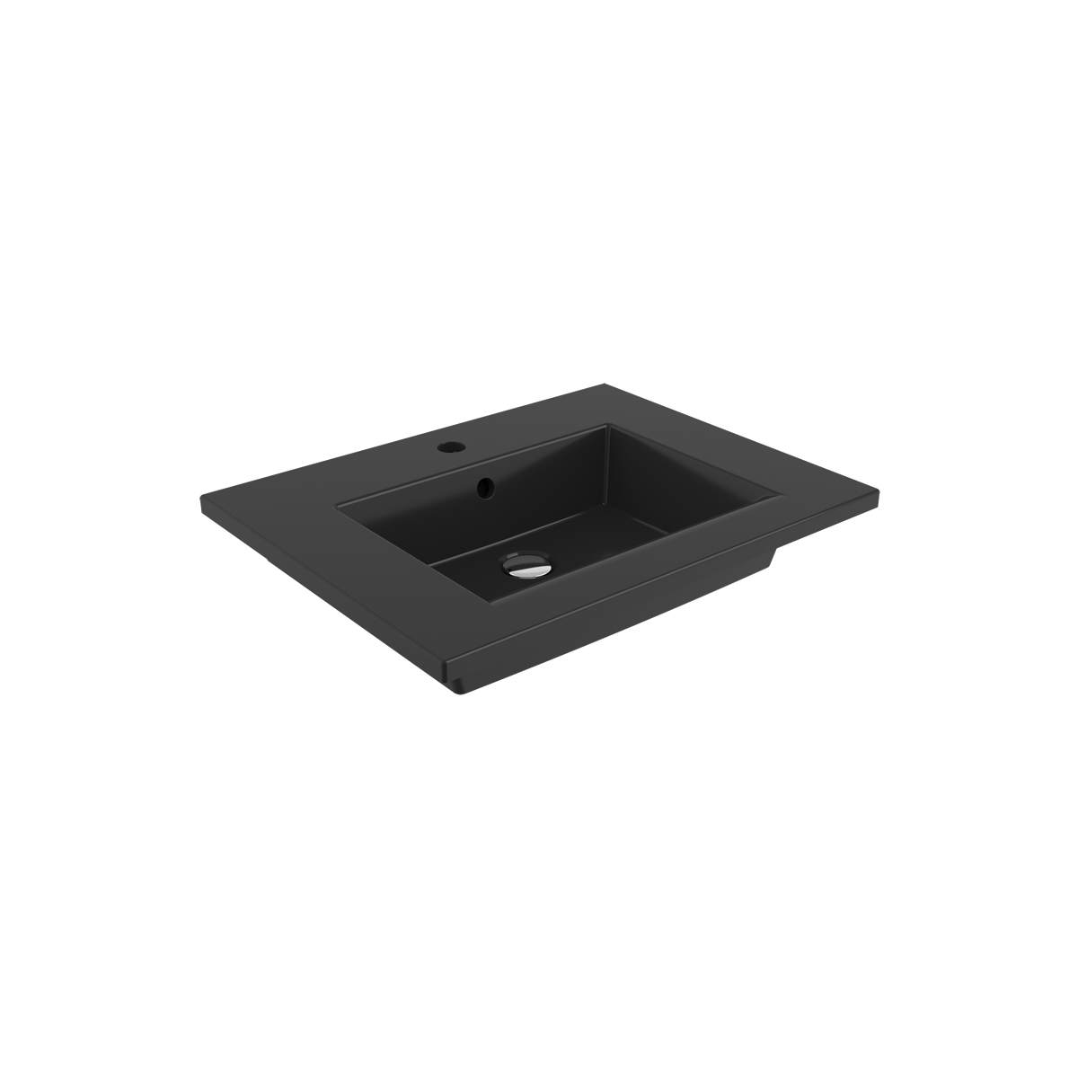 1161-005-0126 Bocchi Milano Etajerli Lavabo 60 cm Parlak Siyah