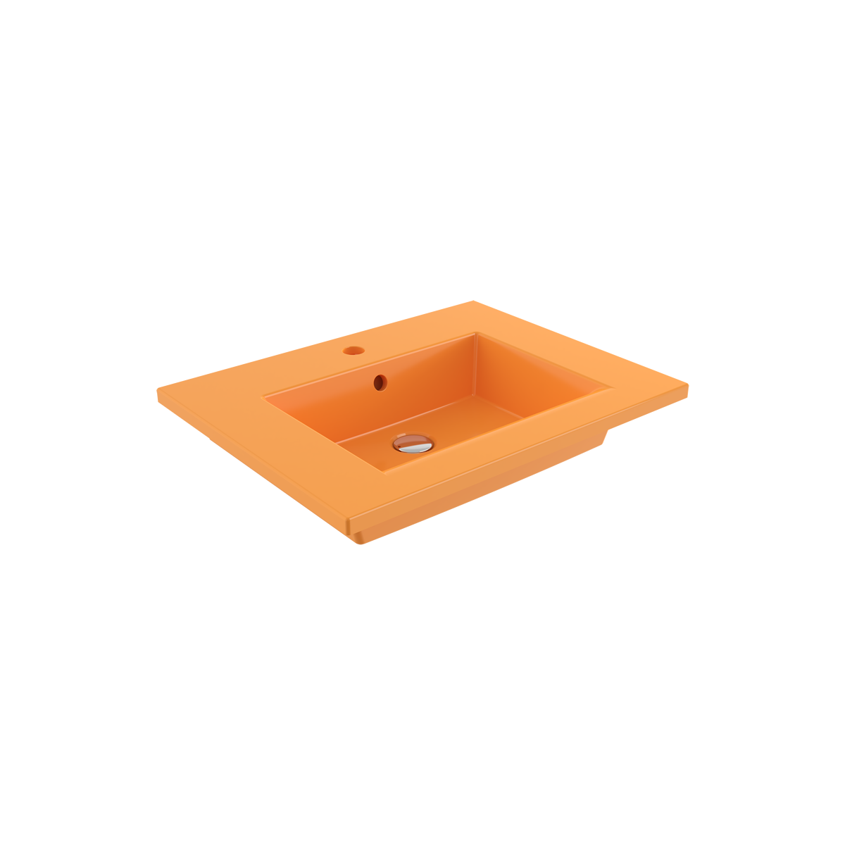 1161-021-0126 Bocchi Milano Etajerli Lavabo 60 cm Parlak Mandalina Sarısı