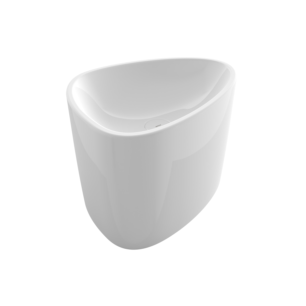 Bocchi Etna 58 cm Tezgah Üstü Monoblok Lavabo Parlak Beyaz