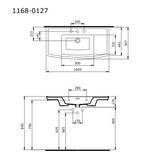 Bocchi Classico Lavita Lavabo 100 cm Mat Siyah