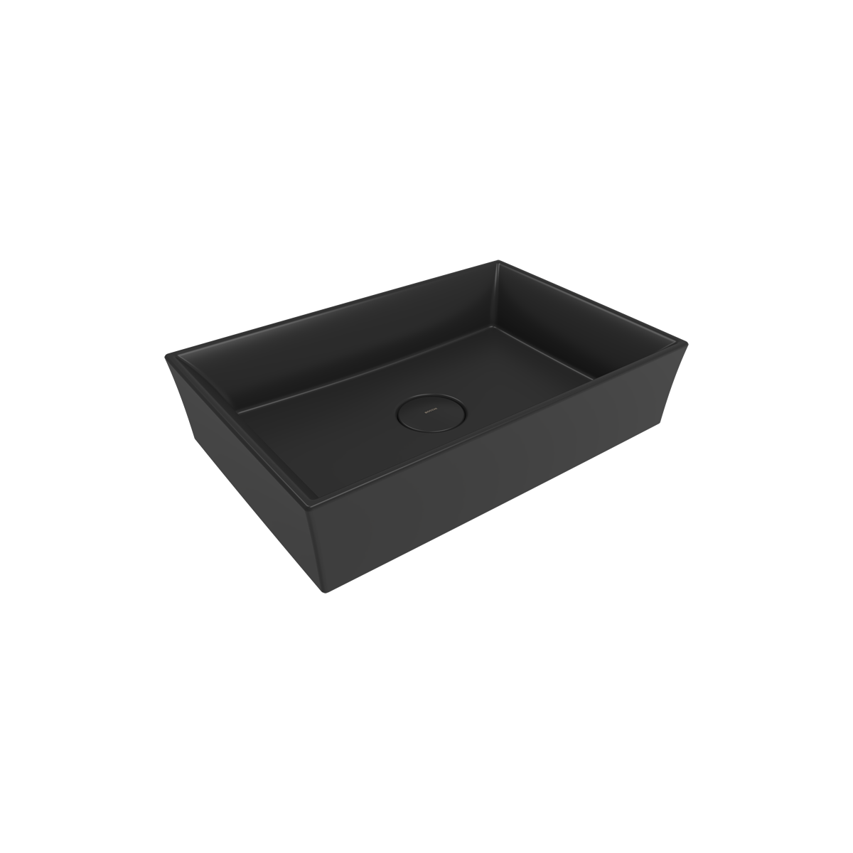 1172-004-0125 Bocchi Vessel 56 cm Dikdörtgen Mat Siyah Lavabo