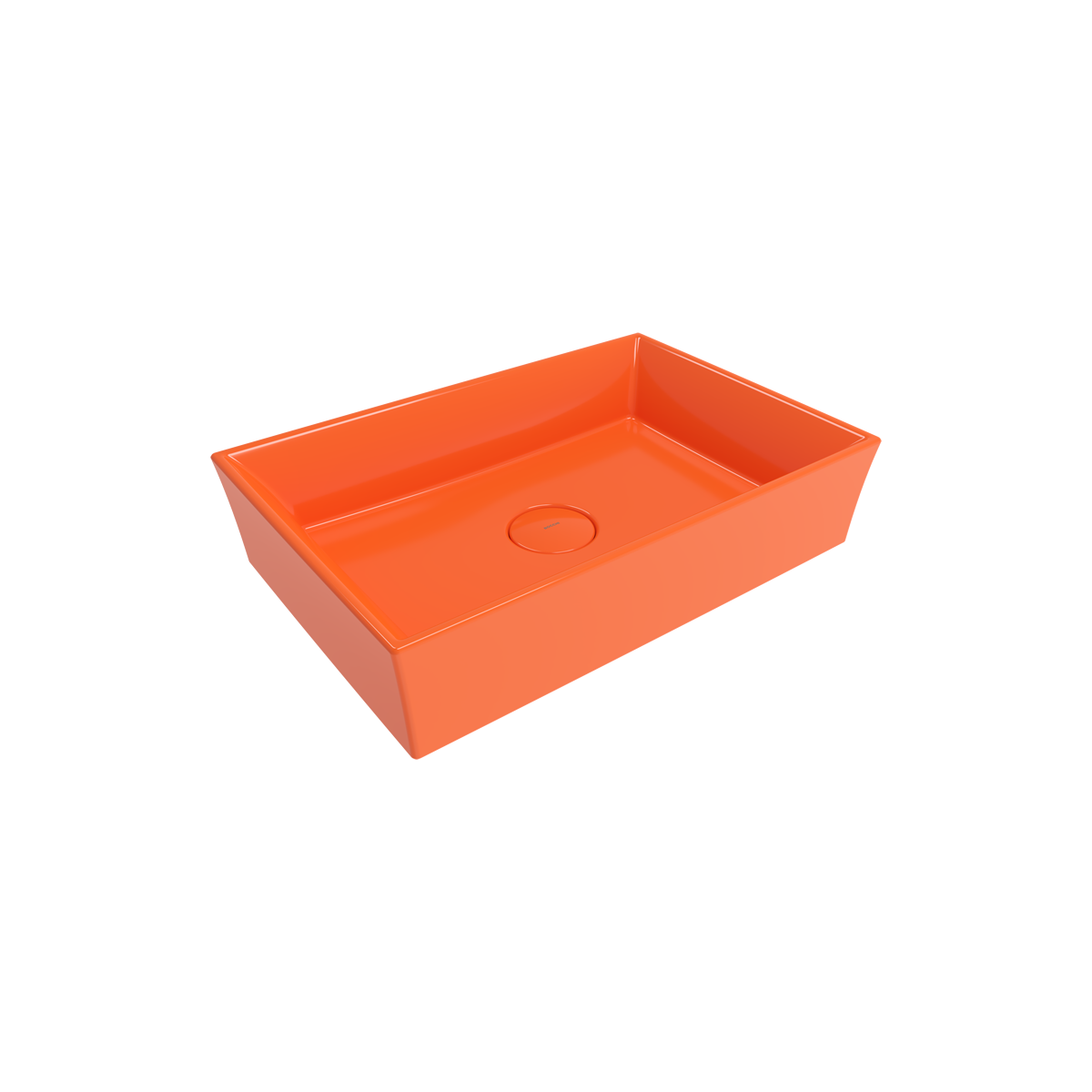 1172-012-0125 Bocchi Vessel 56 cm Dikdörtgen Parlak Turuncu Lavabo