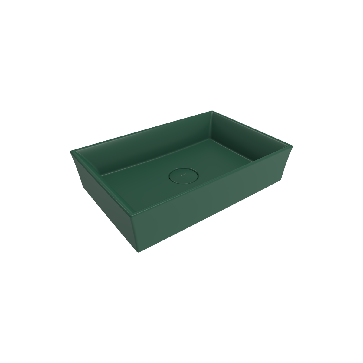 1172-027-0125 Bocchi Vessel 56 cm Dikdörtgen Mat Yeşil Lavabo
