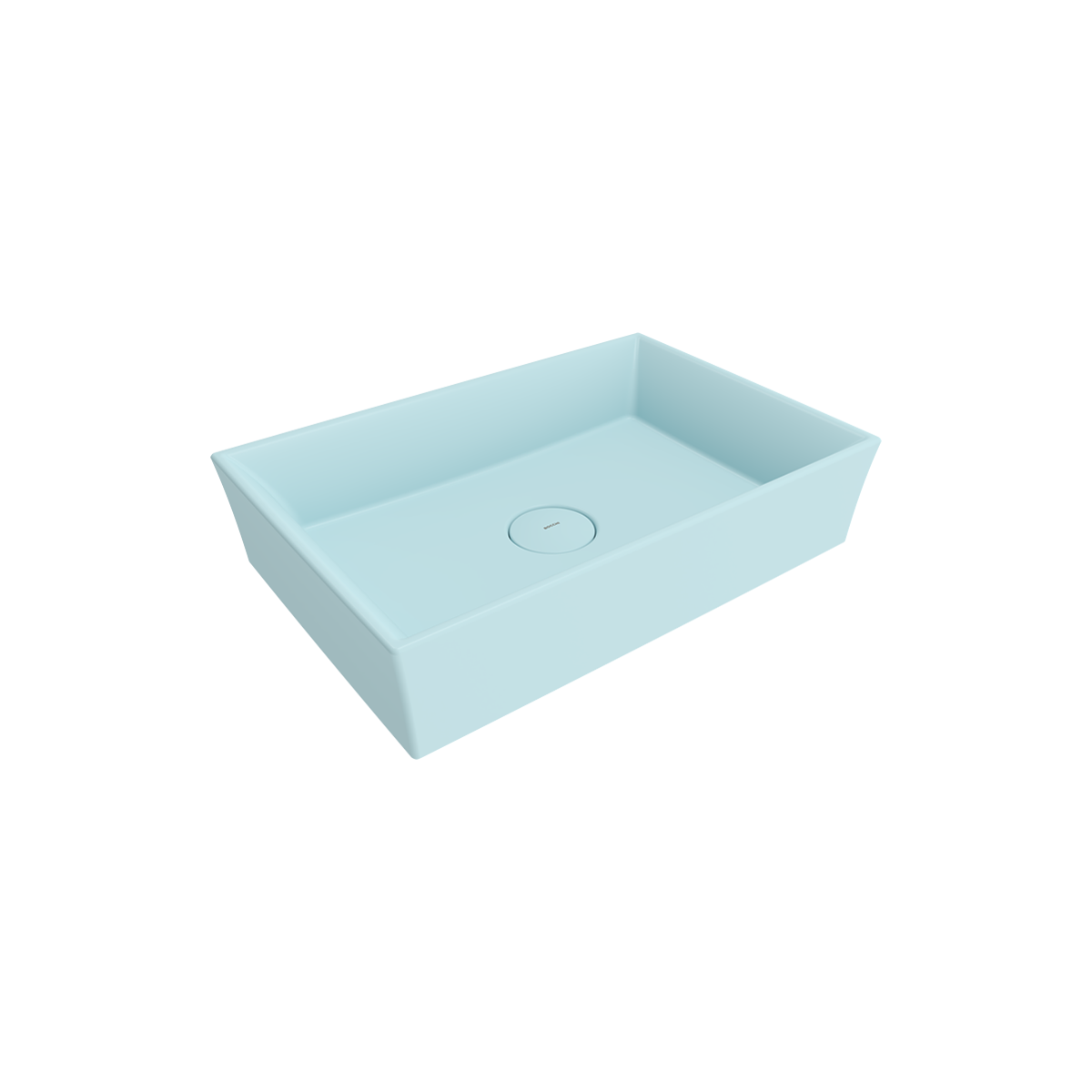 1172-029-0125 Bocchi Vessel 56 cm Dikdörtgen Mat Buz Mavisi Lavabo