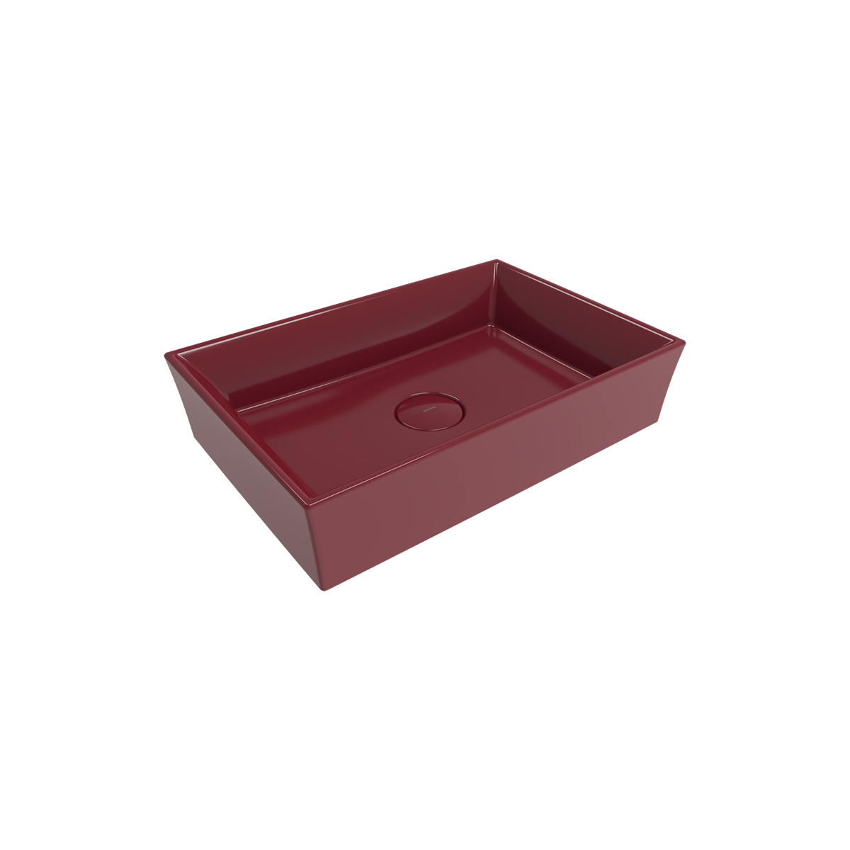 1172-072-0125 Bocchi Vessel 56 cm Dikdörtgen Lavabo P.Burgonya Bordosu