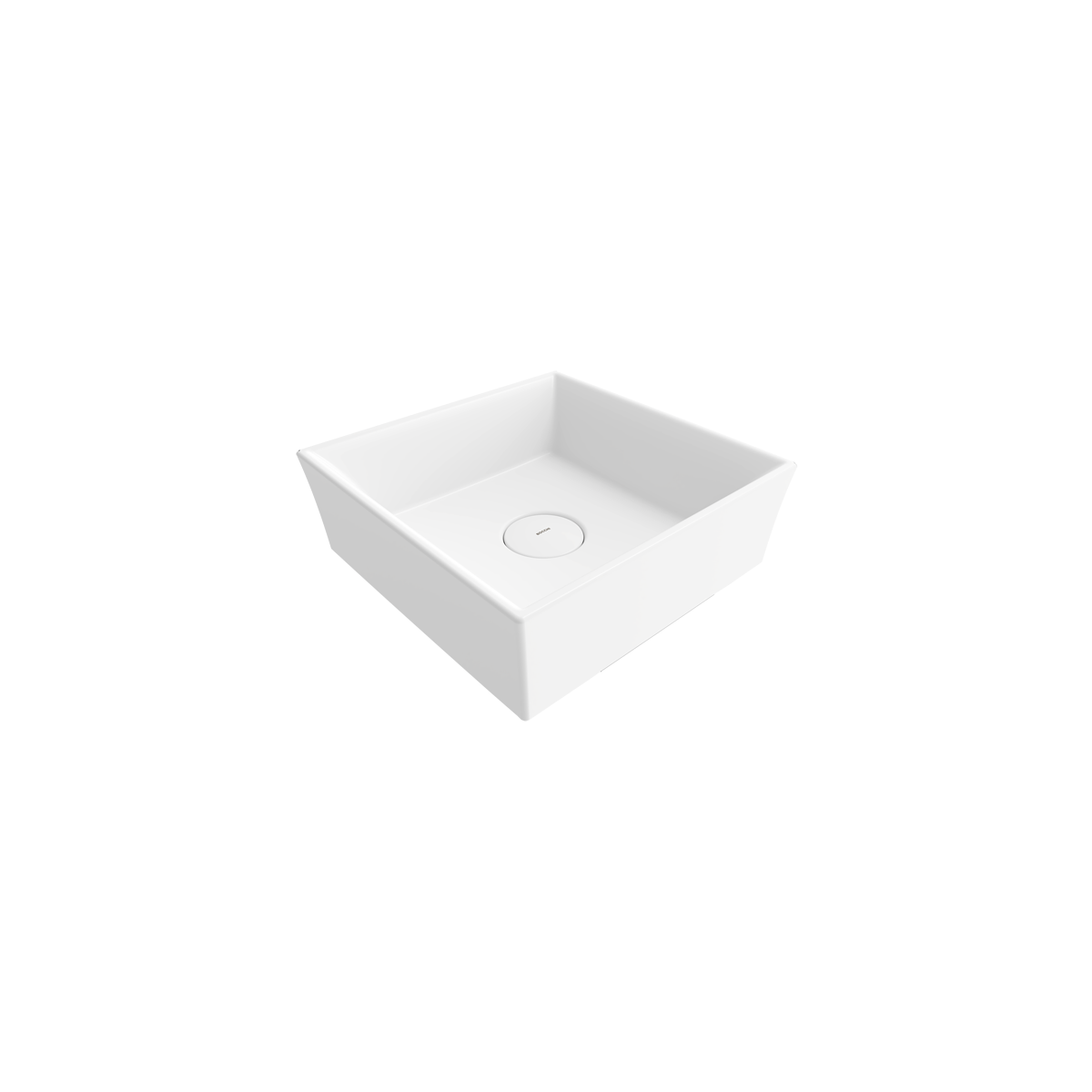 1173-002-0125 Bocchi Vessel Kare Tezgah Üstü Lavabo 38 cm Mat Beyaz