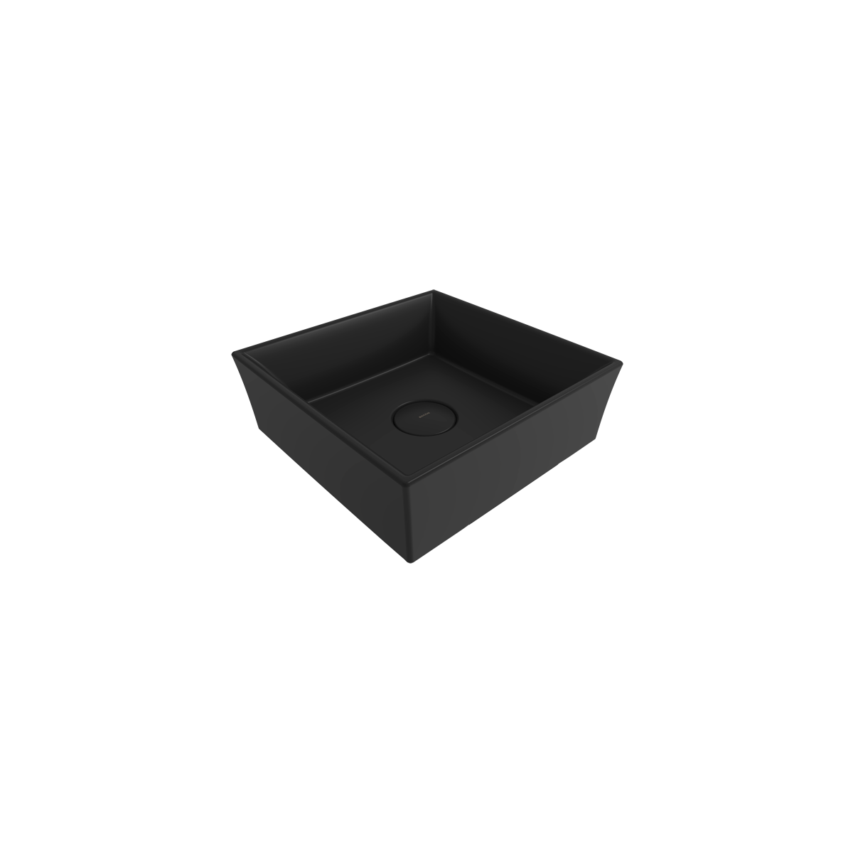 1173-004-0125 Bocchi Vessel Kare Tezgah Üstü Lavabo 38 cm Mat Siyah