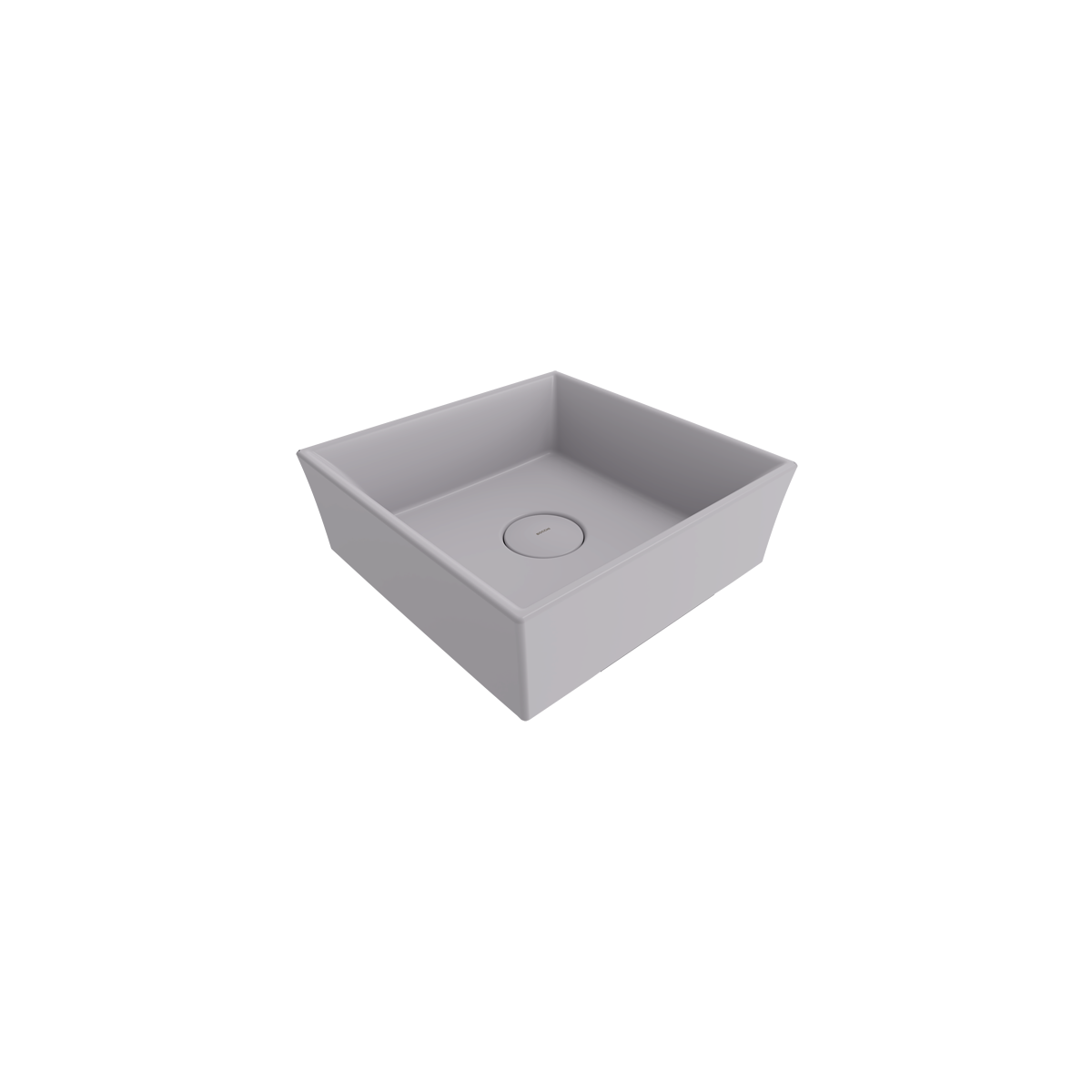 1173-006-0125 Bocchi Vessel Kare Tezgah Üstü Lavabo 38 cm Mat Gri