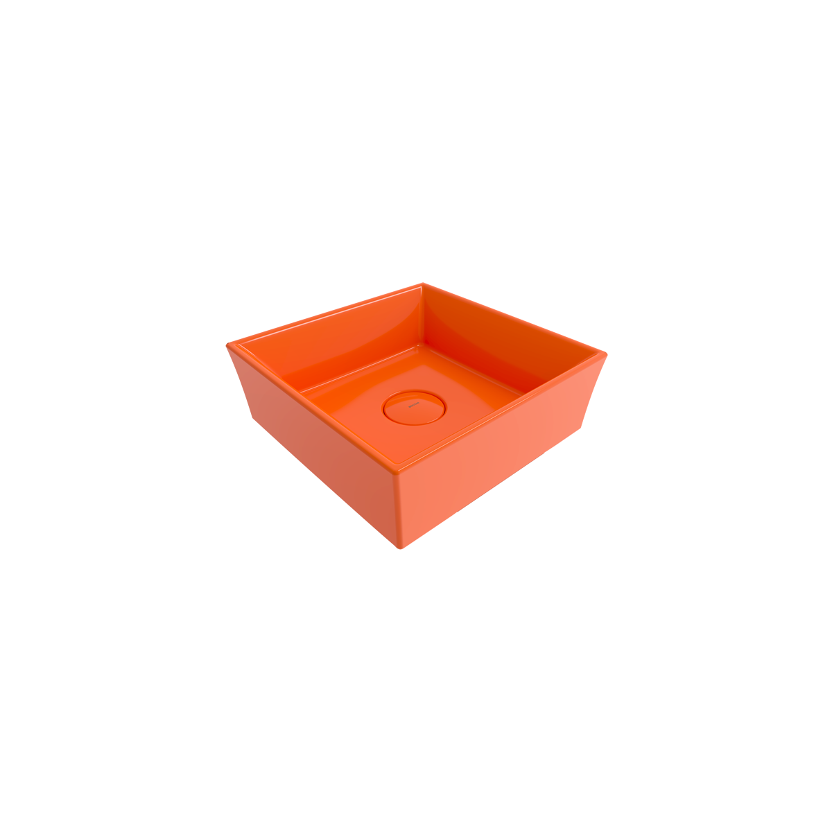 1173-012-0125 Bocchi Vessel Kare Tezgah Üstü Lavabo 38 cm Parlak Turuncu
