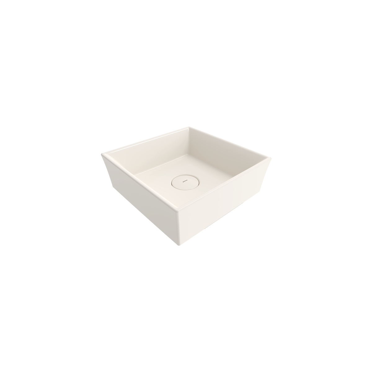 1173-014-0125 Bocchi Vessel Kare Tezgah Üstü Lavabo 38 cm Parlak Bisküvi