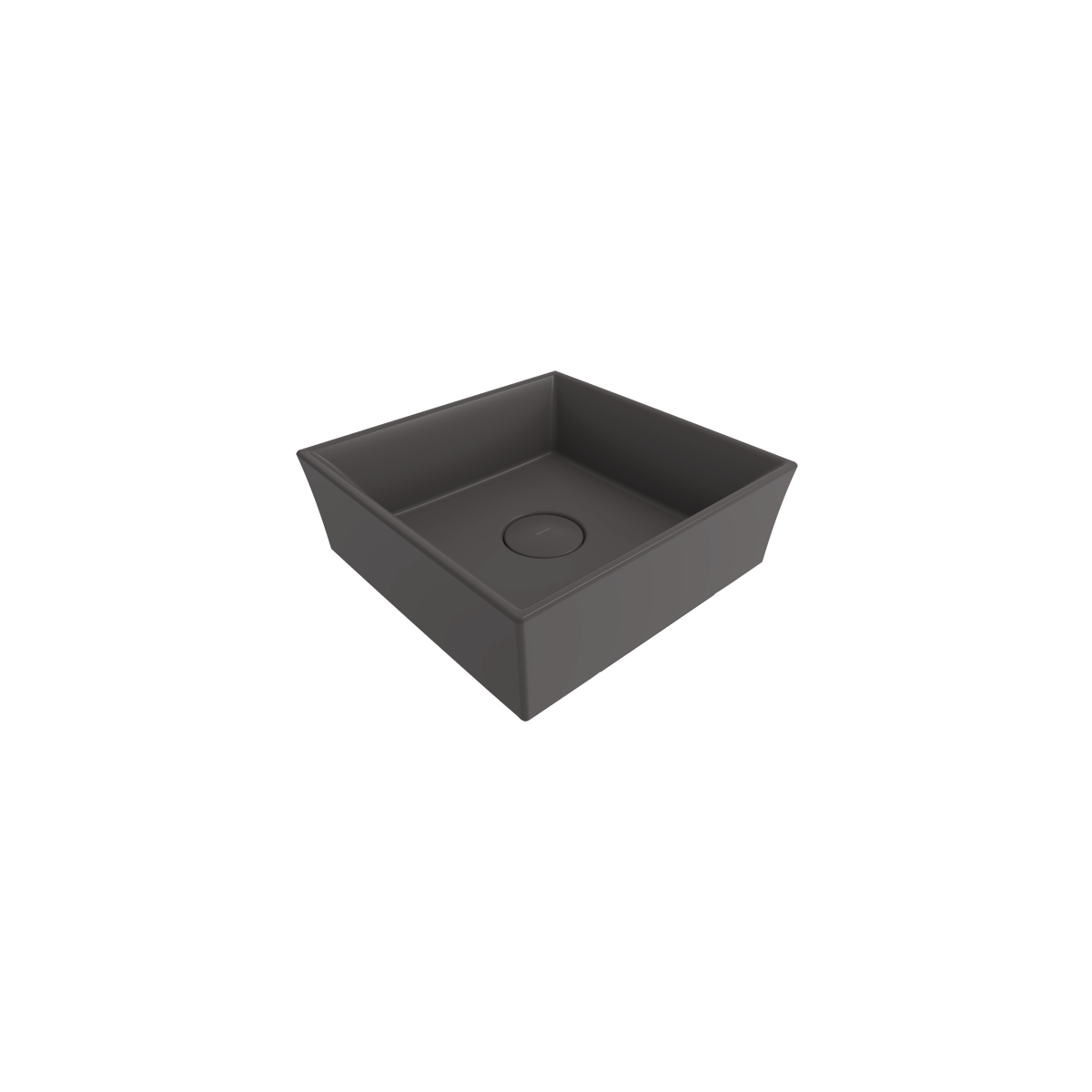1173-020-0125 Bocchi Vessel Kare Tezgah Üstü Lavabo 38 cm Mat Antrasit