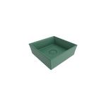 1173-027-0125 Bocchi Vessel Kare Tezgah Üstü Lavabo 38 cm Mat Yeşil