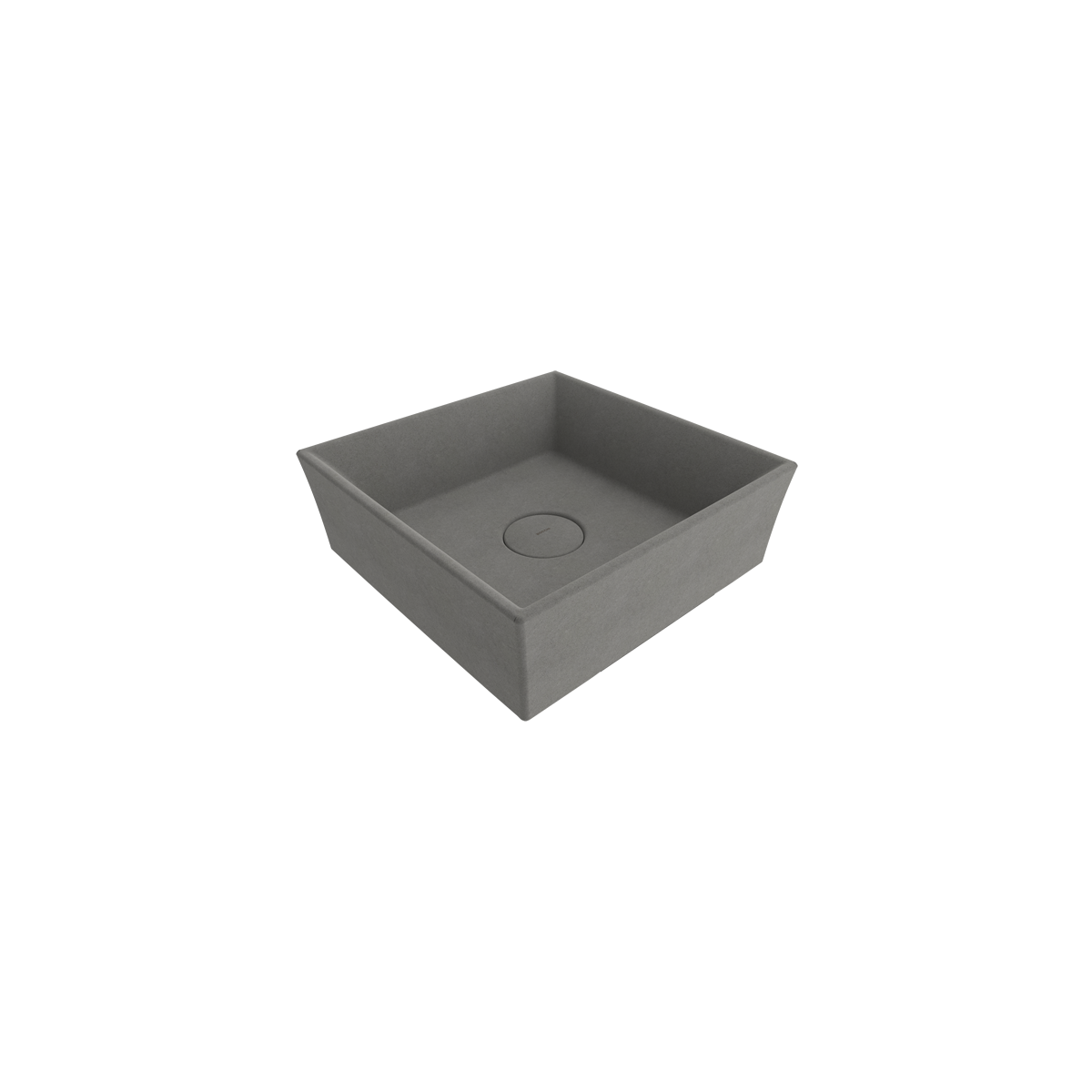 1173-069-0125 Bocchi Vessel Kare Tezgah Üstü Lavabo 38 cm Mat Beton