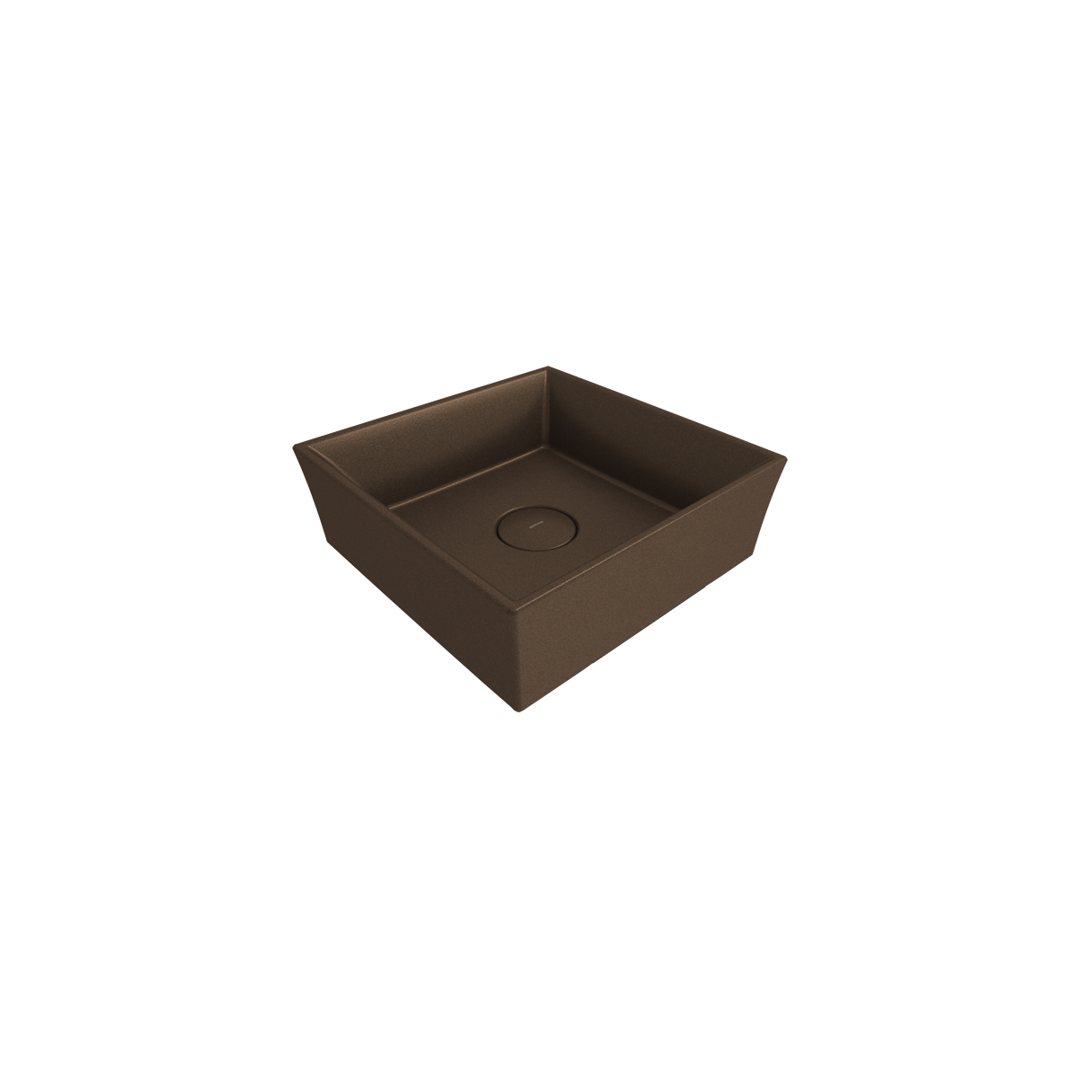 1173-070-0125 Bocchi Vessel Kare Tezgah Üstü Lavabo 38 cm Mat Bronz
