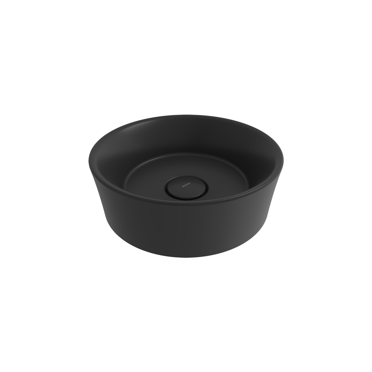 1174-004-0125 Bocchi Vessel Yuvarlak Çanak Lavabo 38 cm Mat Siyah