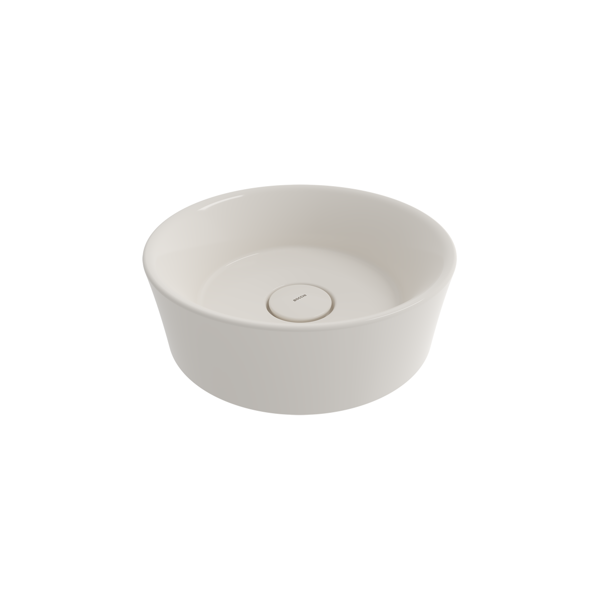 1174-014-0125 Bocchi Vessel Yuvarlak Çanak Lavabo 38 cm Parlak Bisküvi