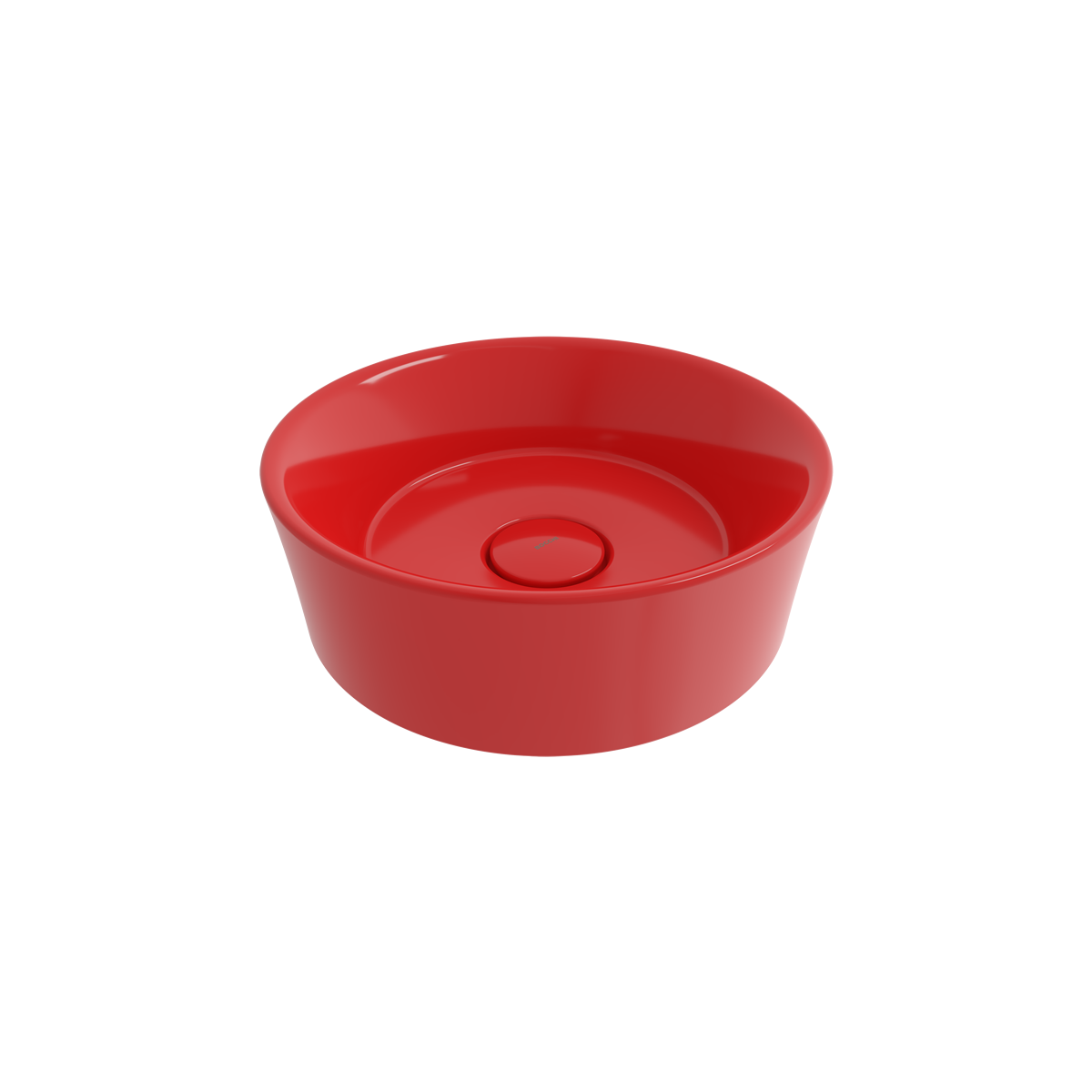 1174-019-0125 Bocchi Vessel Yuvarlak Çanak Lavabo 38 cm Parlak Kırmızı