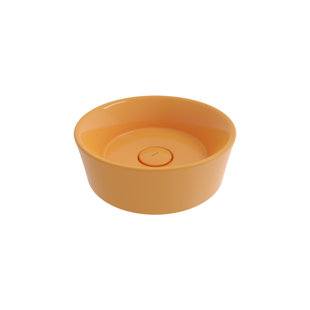 1174-021-0125 Bocchi Vessel Yuvarlak Çanak Lavabo 38 cm Parlak Mandalina Sarısı