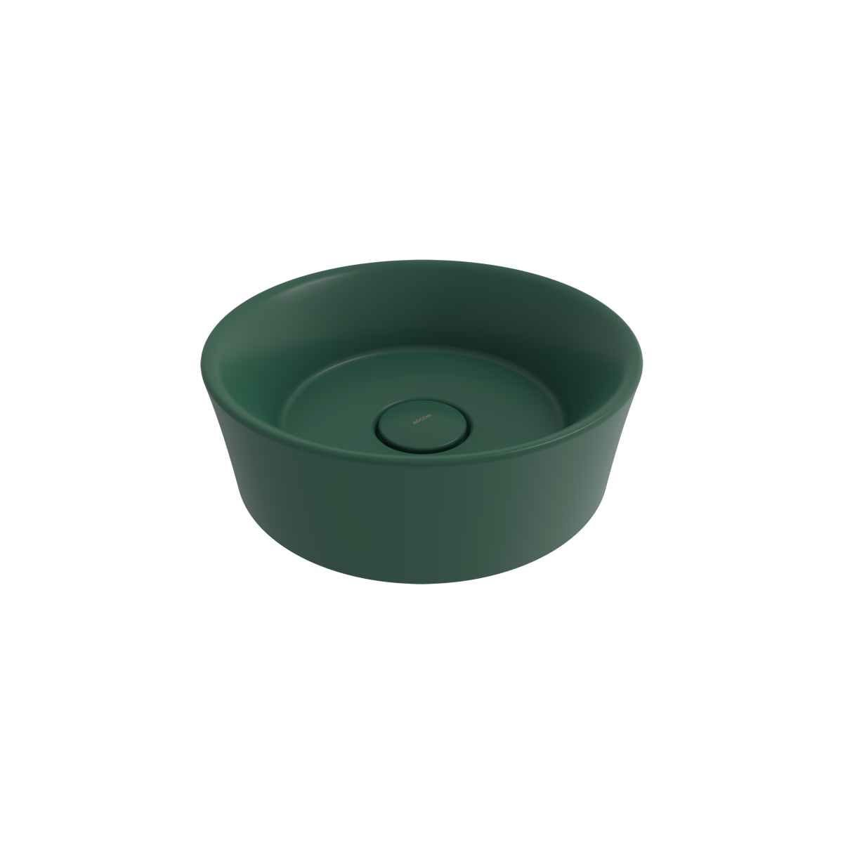 1174-027-0125 Bocchi Vessel Yuvarlak Çanak Lavabo 38 cm Mat Yeşil