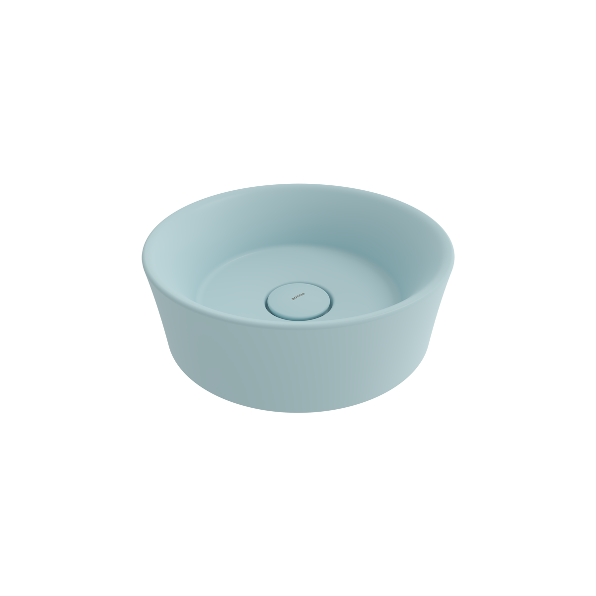 1174-029-0125 Bocchi Vessel Yuvarlak Çanak Lavabo 38 cm Mat Buz Mavisi