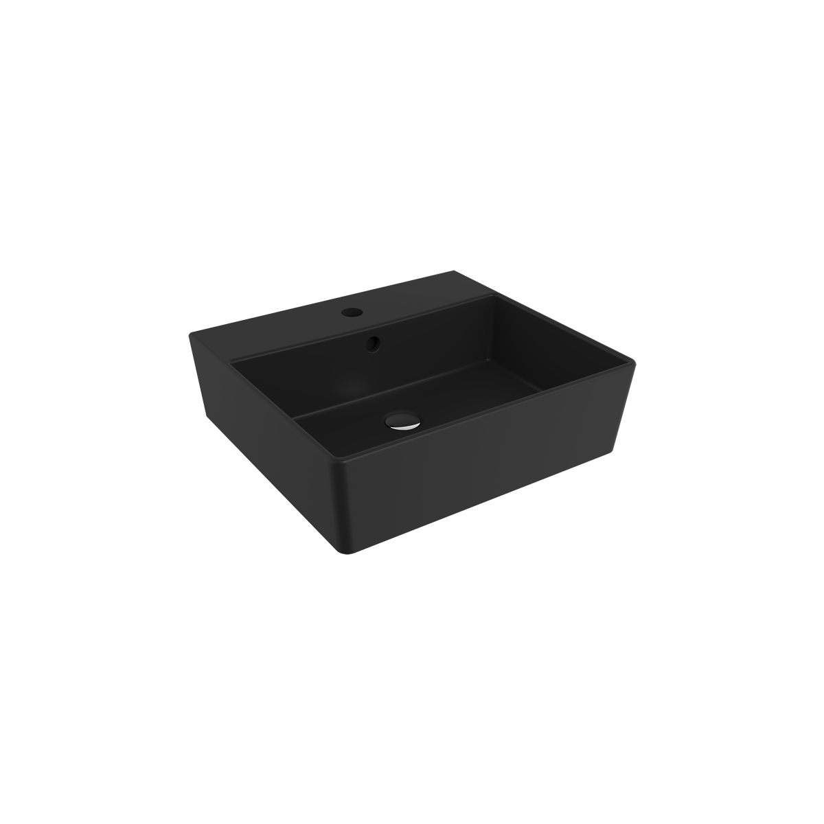Bocchi Milano 50 cm Tezgah Üstü Lavabo, Mat Siyah