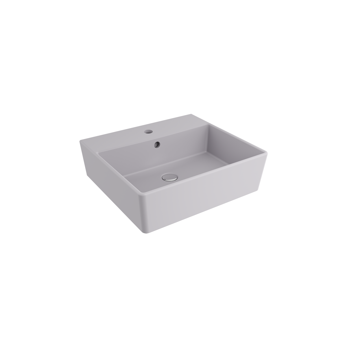 Bocchi Milano 50 cm Tezgah Üstü Lavabo, Mat Gri