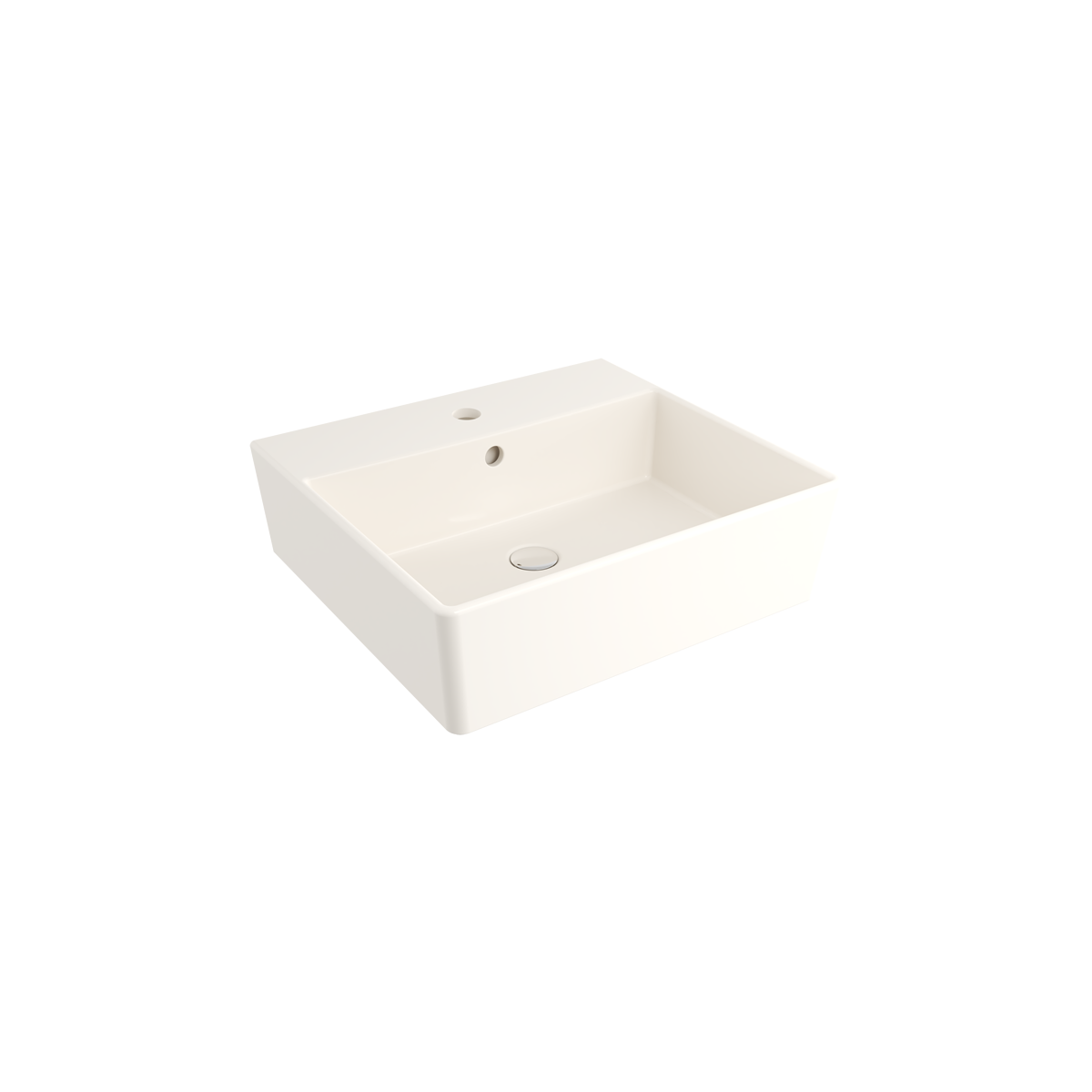 Bocchi Milano 50 cm Tezgah Üstü Lavabo, Parlak Bisküvi