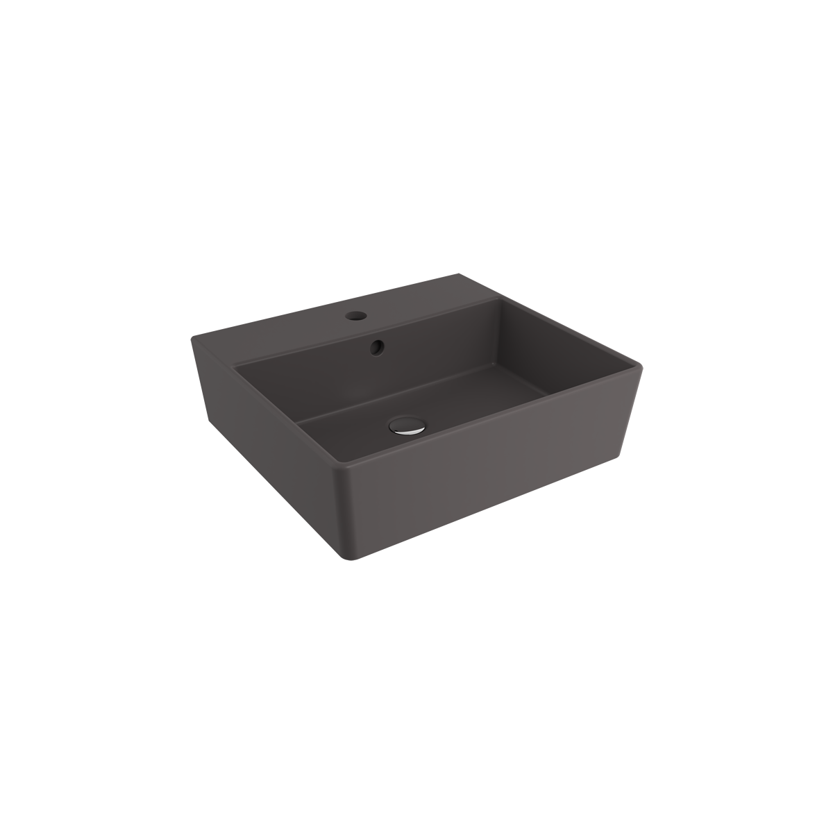 Bocchi Milano 50 cm Tezgah Üstü Lavabo, Mat Antrasit