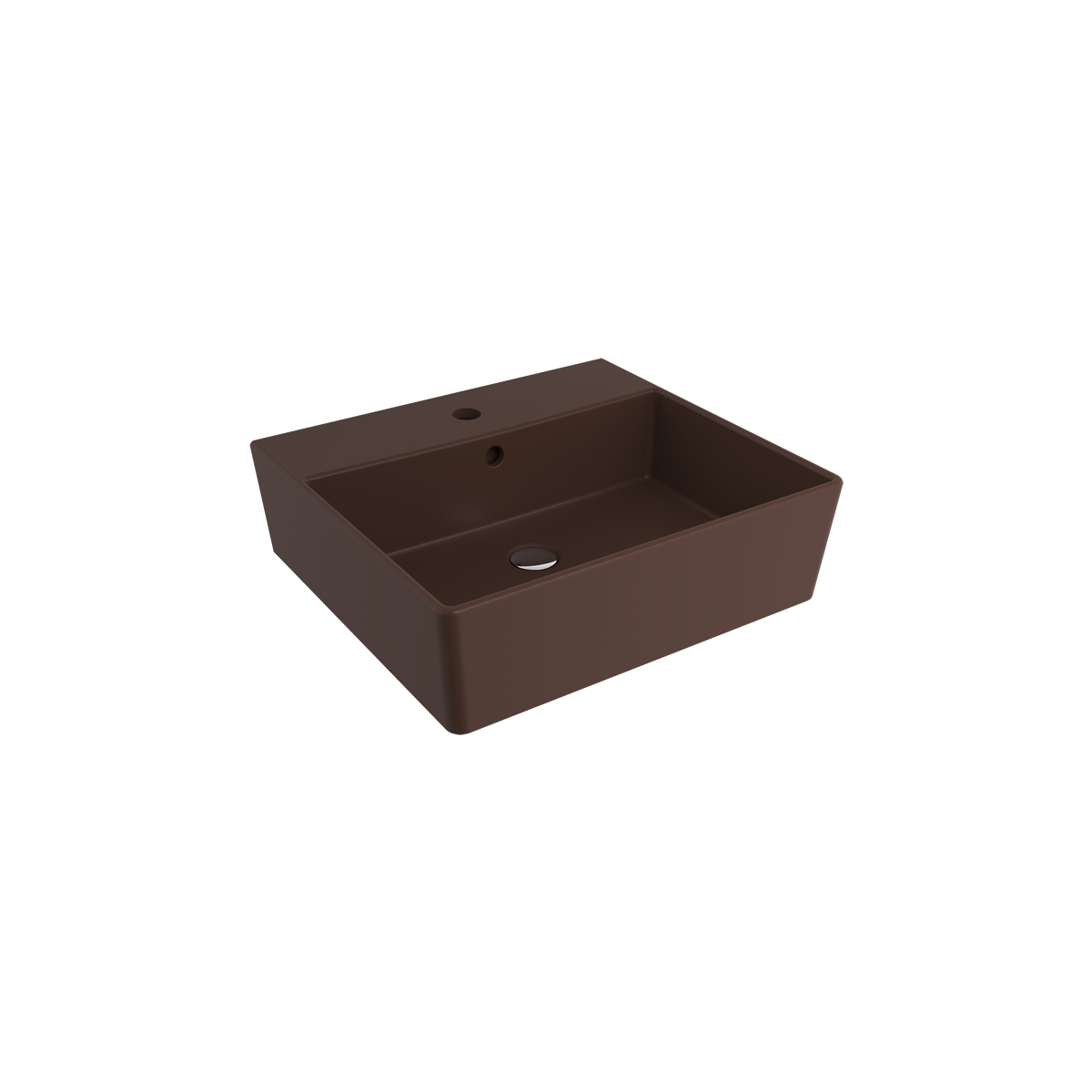 Bocchi Milano 50 cm Tezgah Üstü Lavabo, Mat Kahve