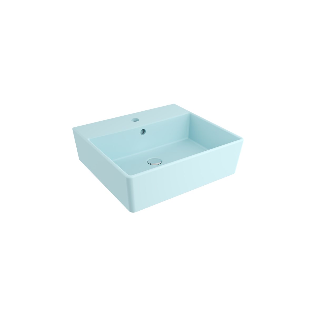 Bocchi Milano 50 cm Tezgah Üstü Lavabo, Mat Buz Mavisi