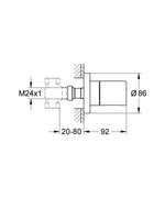 Grohe Grohtherm 3000 Cosmopolitan Ankastre Stop Valf (Sıva Üstü Grubu)