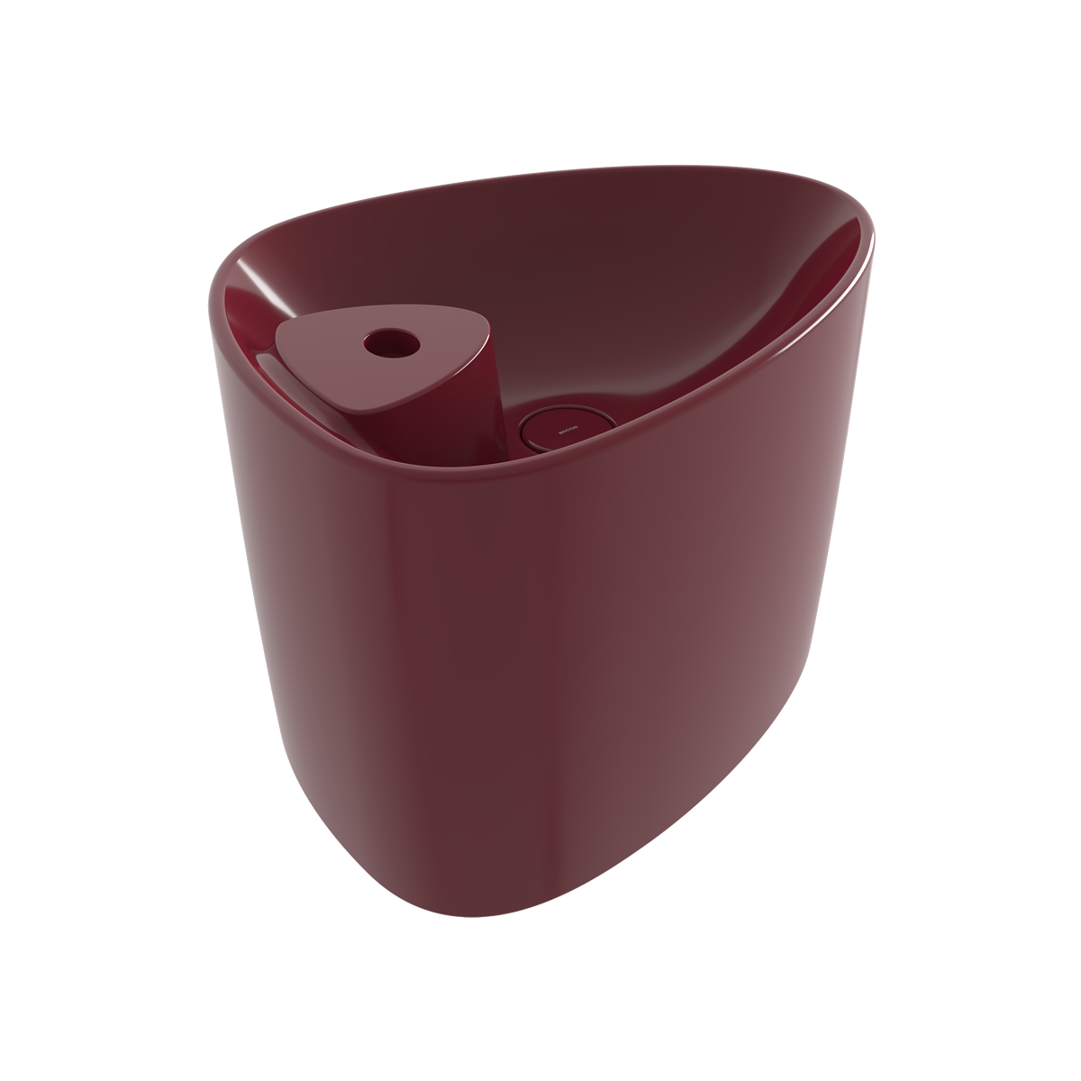 Bocchi Etna Tezgah Üstü Monoblok Lavabo 58 cm Batarya Banklı P.Burgonya Bordosu