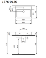 Bocchi Milano 60 cm Çanak Lavabo Parlak Beyaz