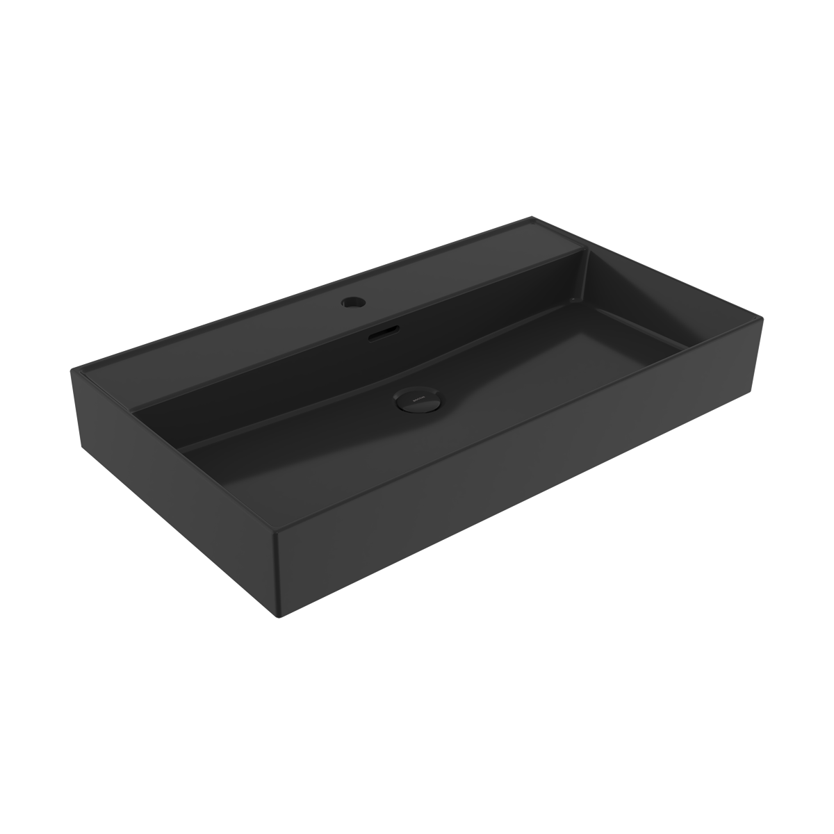 1377-005-0126 Bocchi Milano 80 cm Çanak Lavabo Parlak Siyah