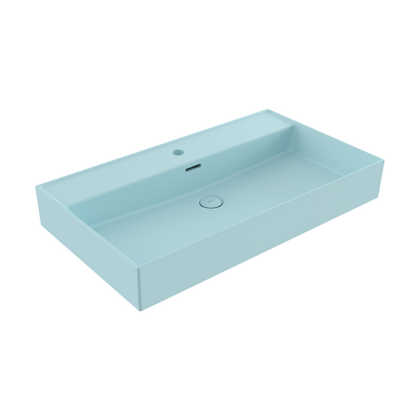 1377-029-0126 Bocchi Milano 80 cm Çanak Lavabo Mat Buz Mavisi